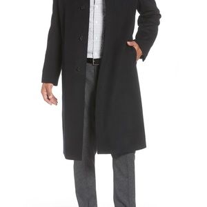 Hart Schaffner Marx Men's Black Stanley Peacoat Wool Cashmere Blend